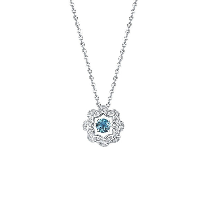 Women's S925 Sterling Silver Natural Topaz Necklace