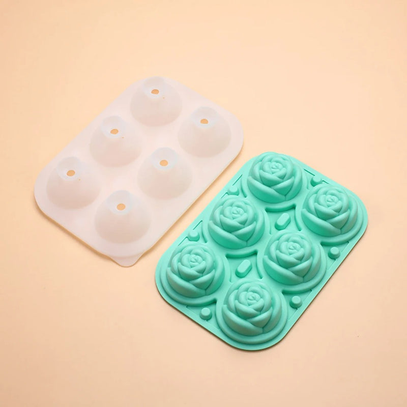 rose-shaped silicone ice cube tray with lid, view 3 - MRSLM