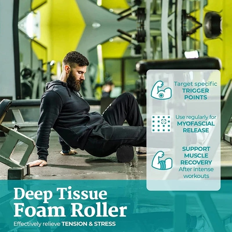 solid foam roller with grooves, view 5 - MRSLM