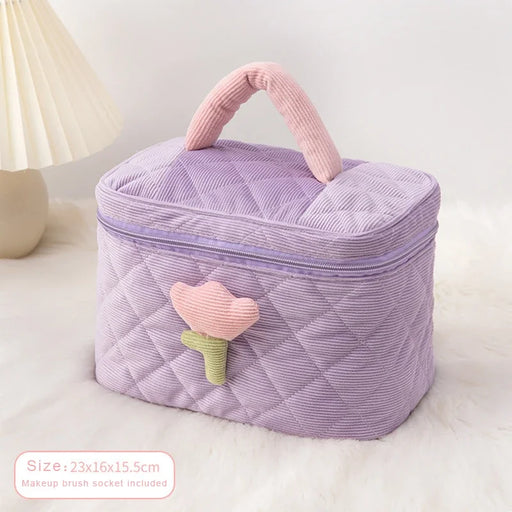tulip corduroy cosmetic bag, view 3 - MRSLM