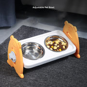 adjustable double bowl pet feeder, view 5 - MRSLM