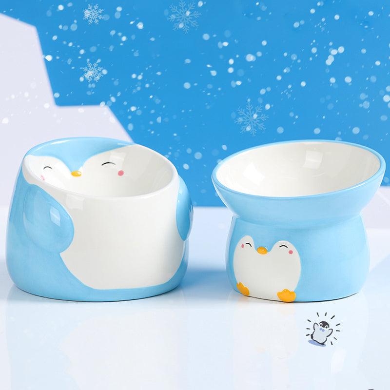 Penguin-shaped ceramic pet bowl, view 4 - MRSLM