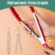 silicone BBQ grilling tongs, view 8 - MRSLM