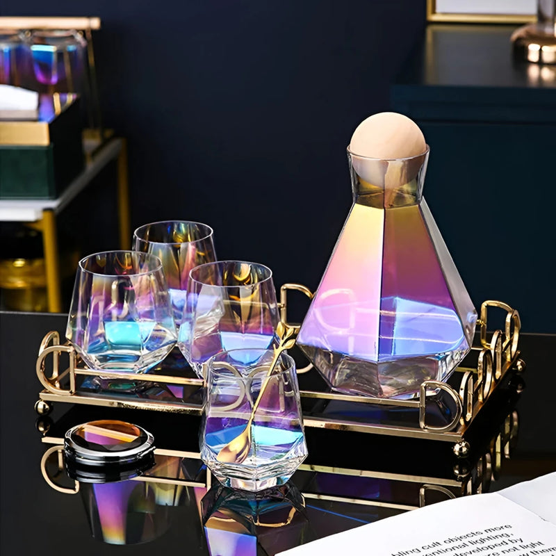 heat-resistant rainbow glass cup set, view 3 - MRSLM
