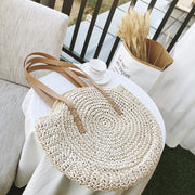 round straw beach bag, view 3 - MRSLM