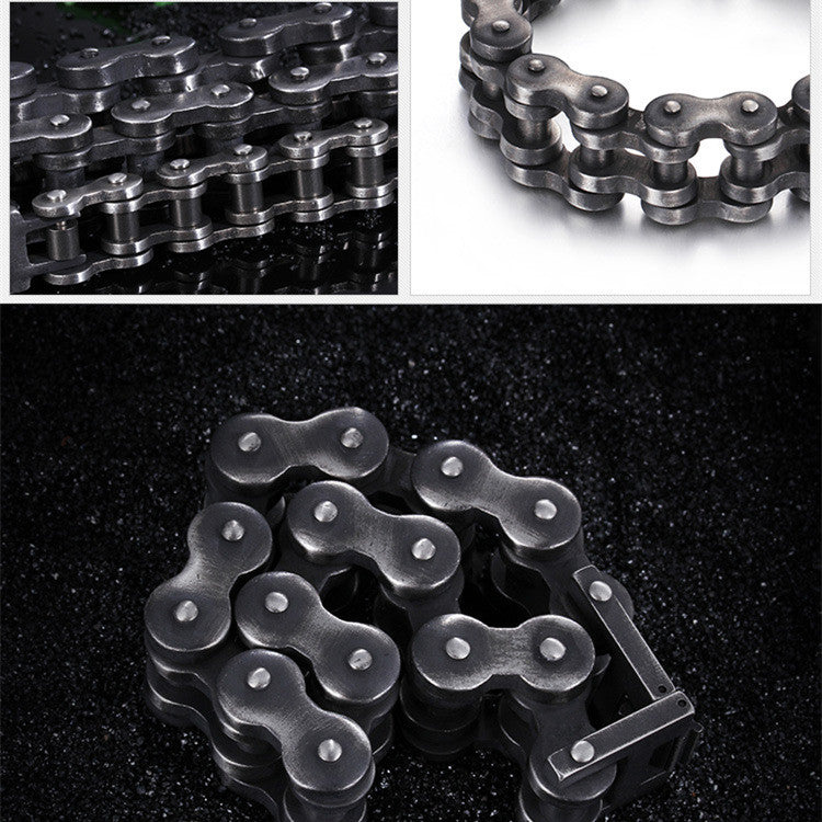 Simple Men's Titanium Steel Bicycle Bracelet