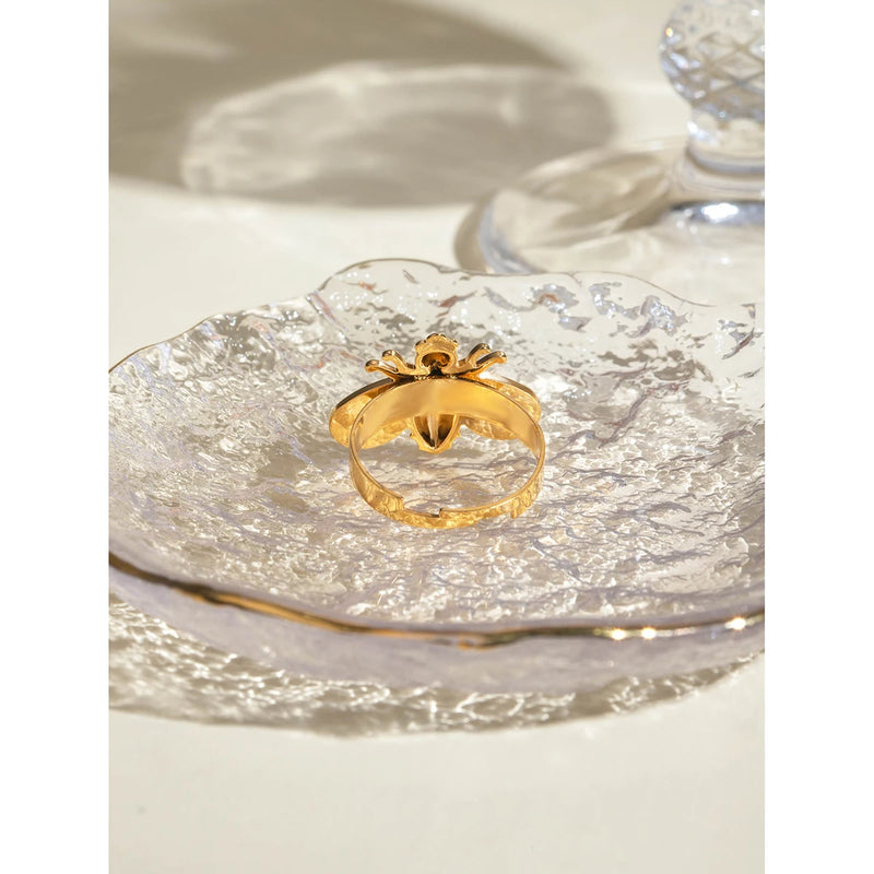 gold plated bee ring, view 6 - MRSLM