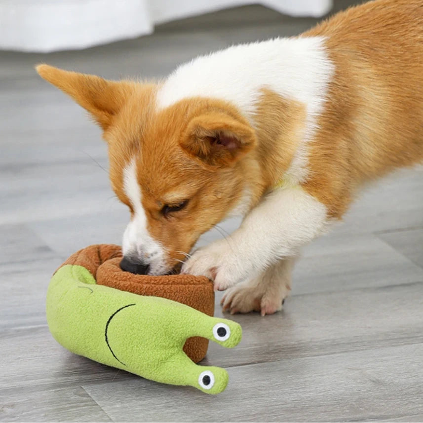 Interactive Plush Snail Snuffle Mat Toy for Dogs