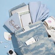 denim jacquard backpack, view 5 - MRSLM