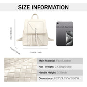 white knitted mini backpack, view 7 - MRSLM