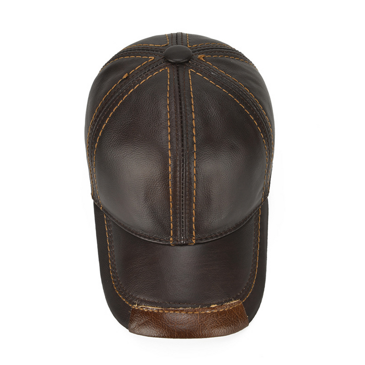 Personnalité de casquette de baseball vintage en cuir artificiel pour hommes avec chapeau tissé