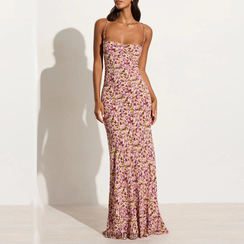 women's backless lace-up long dress, view 8 - MRSLM