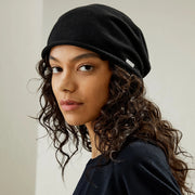 silk knitted beanie hat, view 3 - MRSLM