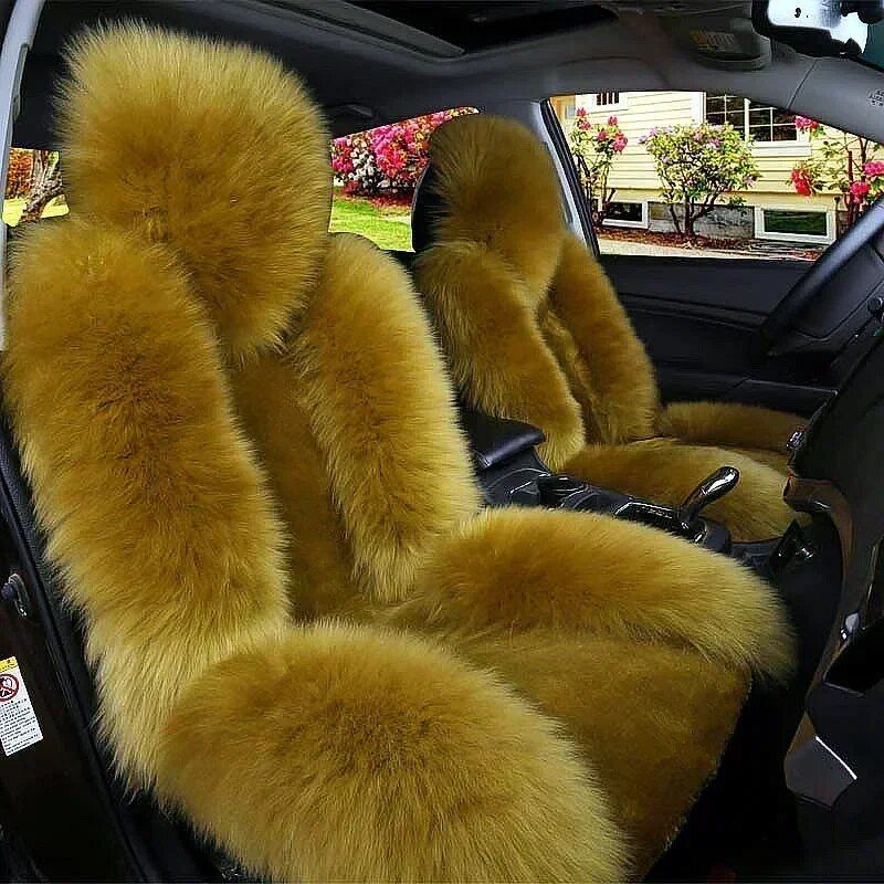 Sheepskin wool car seat cushion, view 8 - MRSLM