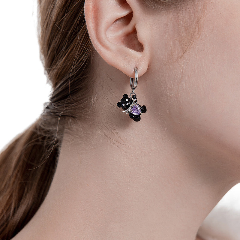 Design Sweet Bear Earrings For High-end Girls