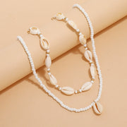 sea shell choker necklace set, view 6 - MRSLM