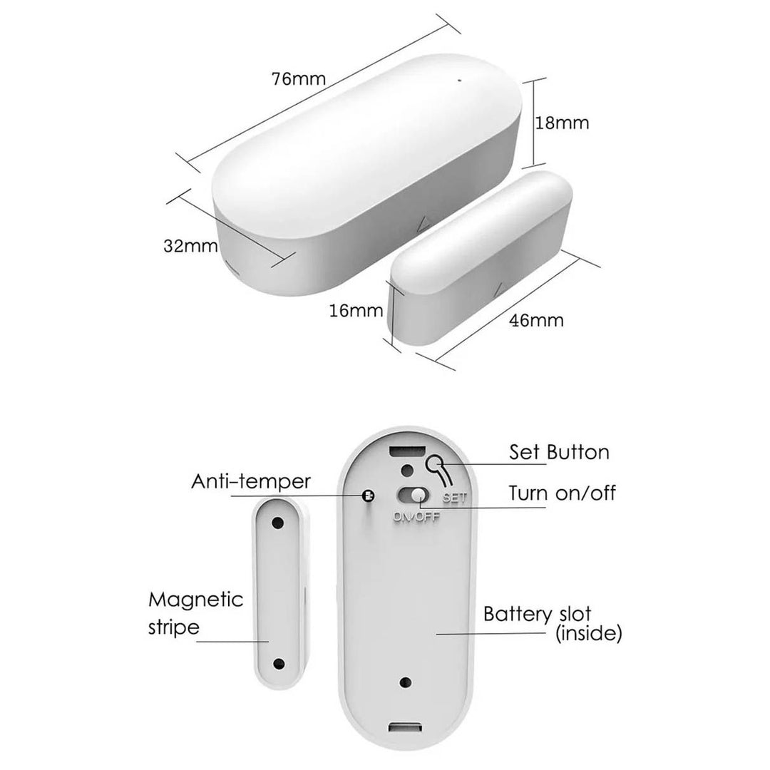 Door Window Sensor Smart Home Wireless Door Open/Closed Detector