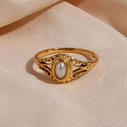 18K gold plated freshwater pearl ring - MRSLM