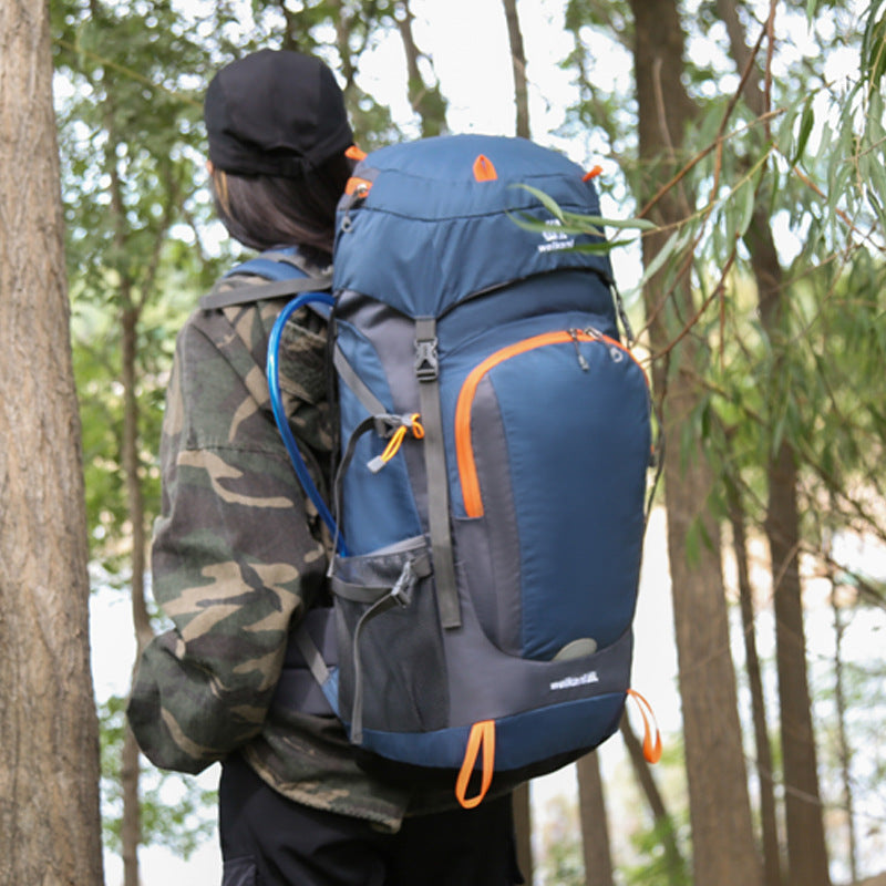 Mochila esportiva de viagem de grande capacidade com blocos de cores