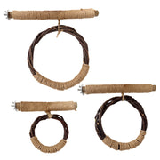 natural apple wood bird swing and stand, view 9 - MRSLM