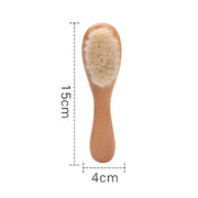 beech wood baby hair brush and massager, view 4 - MRSLM