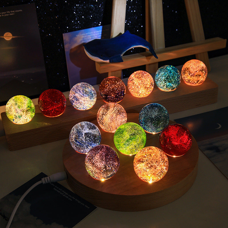 luminous colored glaze dragon beads sphere, view 4 - MRSLM