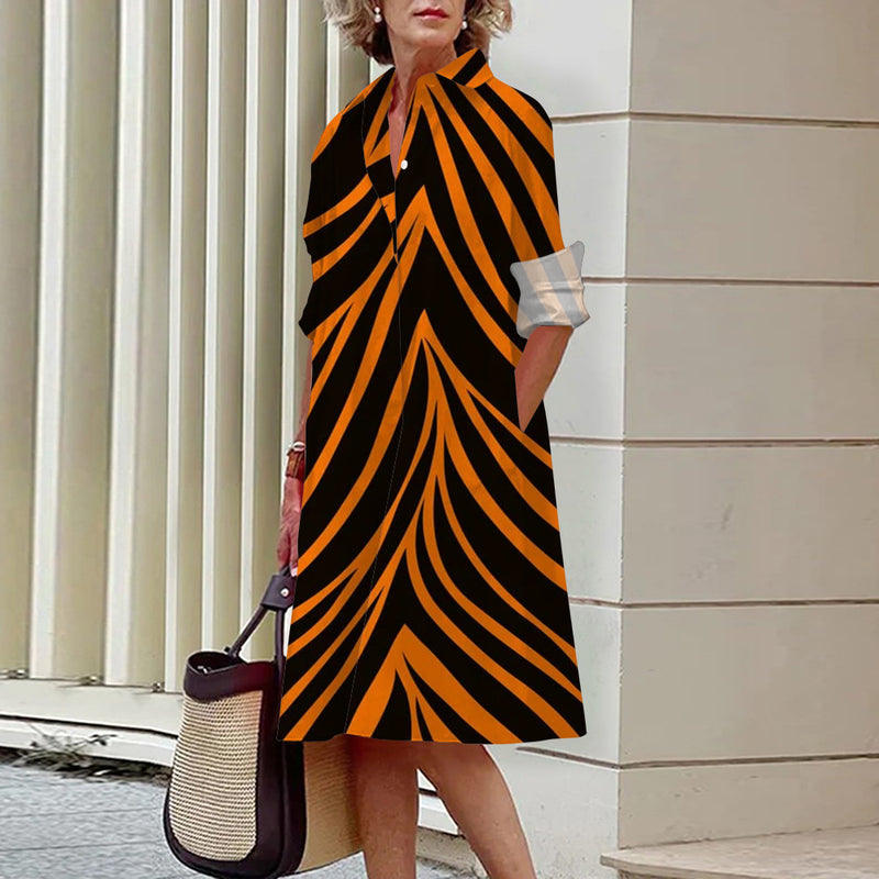 stripe 3D printed loose dress, view 7 - MRSLM