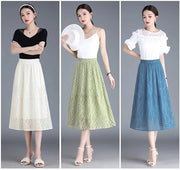 striped a-line chiffon skirt, view 6 - MRSLM