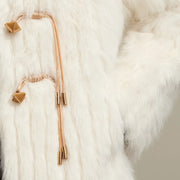 elegant loose faux fur v-neck coat, view 5 - MRSLM