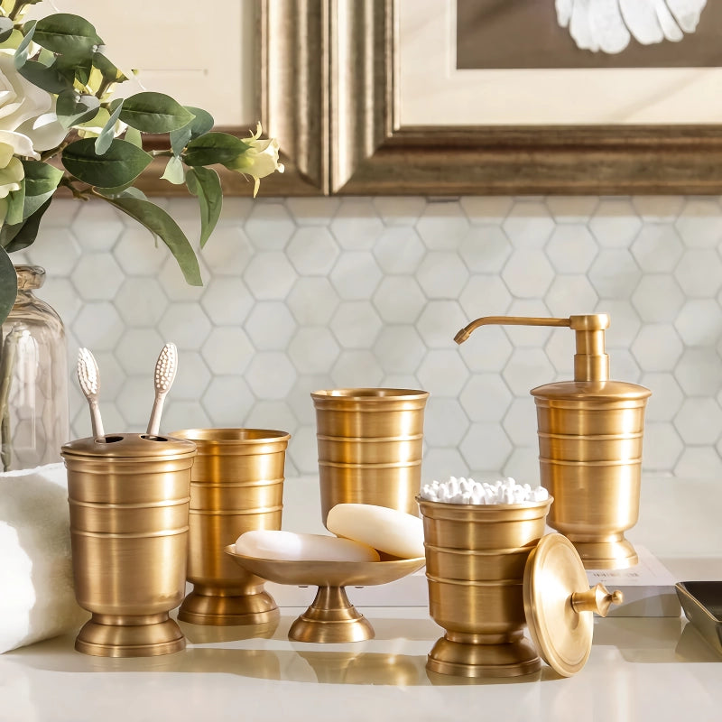 golden retro brushed brass bathroom set - MRSLM