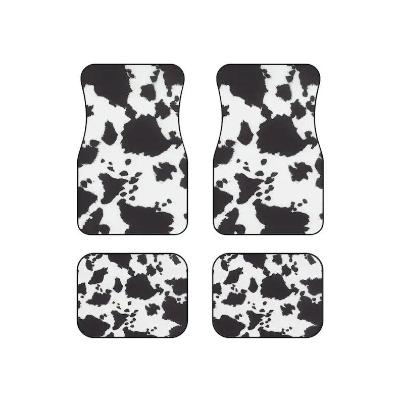 Cow Print Waterproof Car Floor Mats (Set of 4)