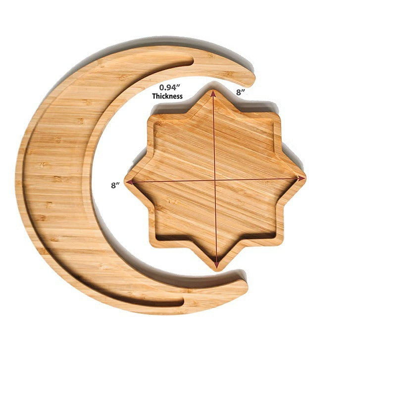 bamboo star snack tray, view 4 - MRSLM