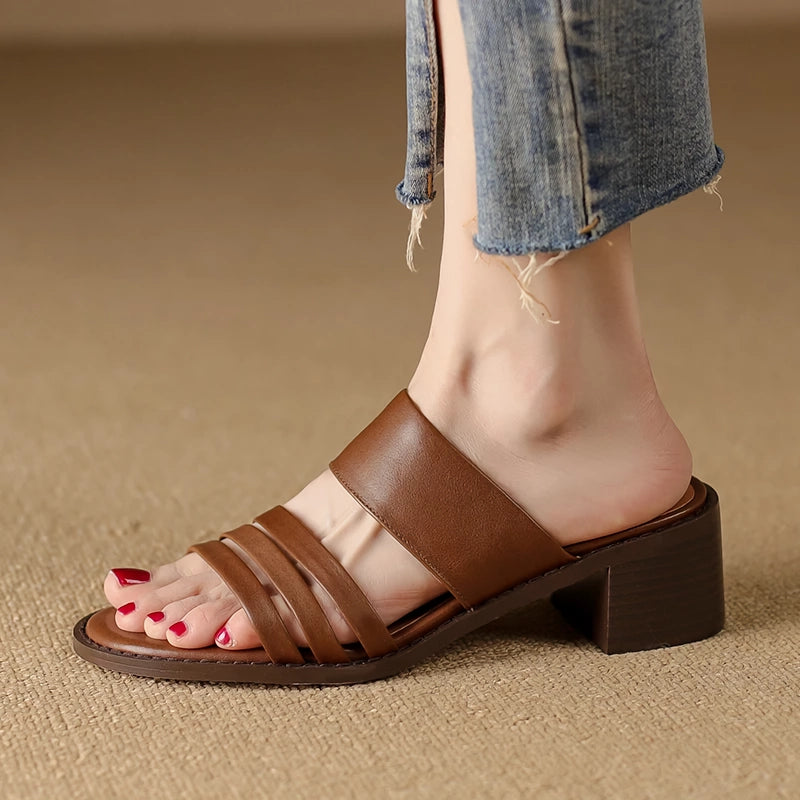high heel leather sandals, view 6 - MRSLM