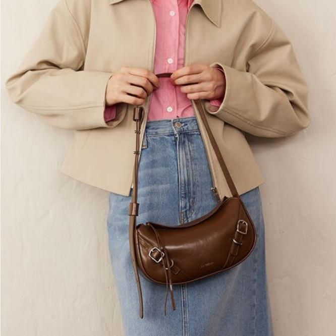 Bolsa Baguette elegante para ombro e transversal