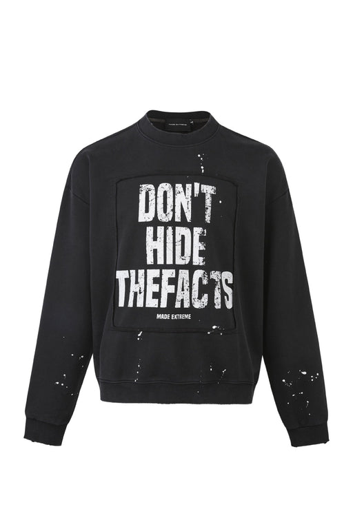 splash-ink letter retro washed sweater, view 3 - MRSLM