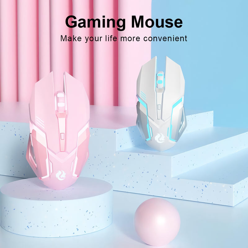Wiederaufladbare kabellose Gaming-Maus mit LED-Hintergrundbeleuchtung und ergonomischem Design