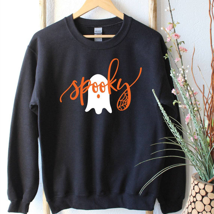 Halloween Spooky Ghost Colorful Letter Printed Sweater Girl