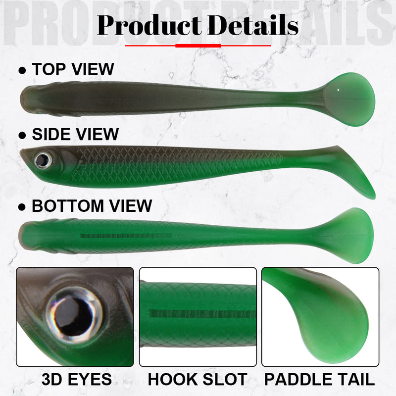 soft paddle tail swimbaits fishing lure set, view 26 - MRSLM