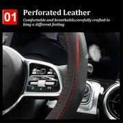 flat bottom D-shape steering wheel cover, view 5 - MRSLM