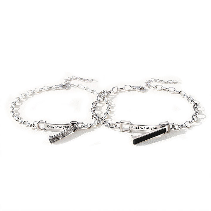 Love Couple Bracelet Male And Female Pair Creative Minority Geometry Letters