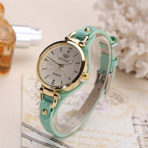 women's leather strap quartz watch, view 6 - MRSLM