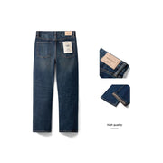 men's vintage washed loose straight jeans, view 7 - MRSLM