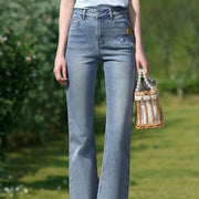 light blue embroidered high-waisted jeans - MRSLM
