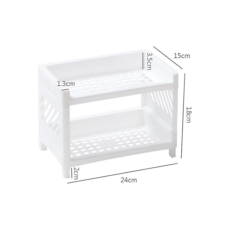 PP desktop double layer storage rack, view 2 - MRSLM