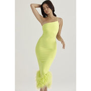 Feather midi dress, view 2 - MRSLM