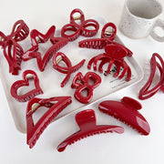 red geometry hair claw, view 17 - MRSLM