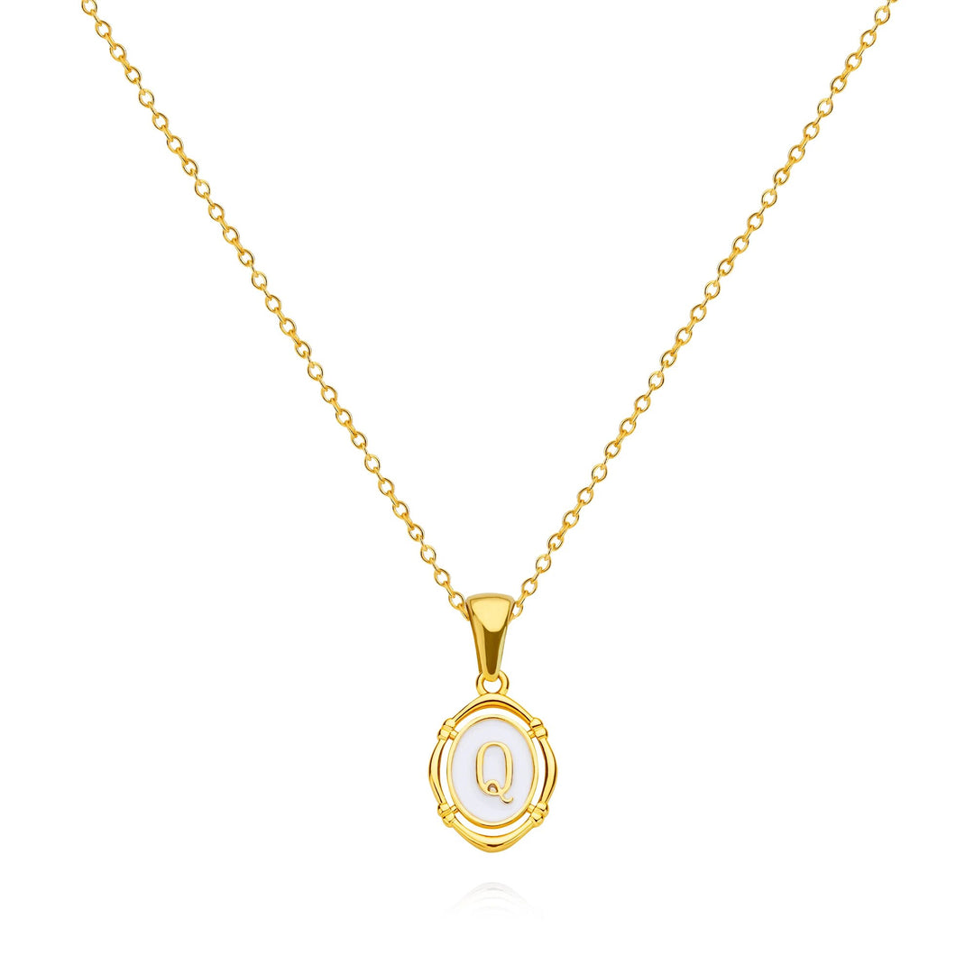 Golden Drip Oil Letter Pendant Necklace - Elegant Fashion Jewelry for Women