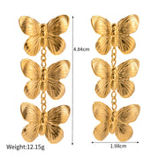 butterfly stud earrings, view 2 - MRSLM