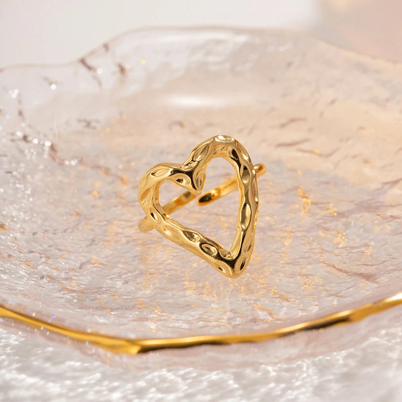heart hollow adjustable ring, view 6 - MRSLM