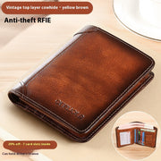 ultra-thin leather wallet, view 3 - MRSLM